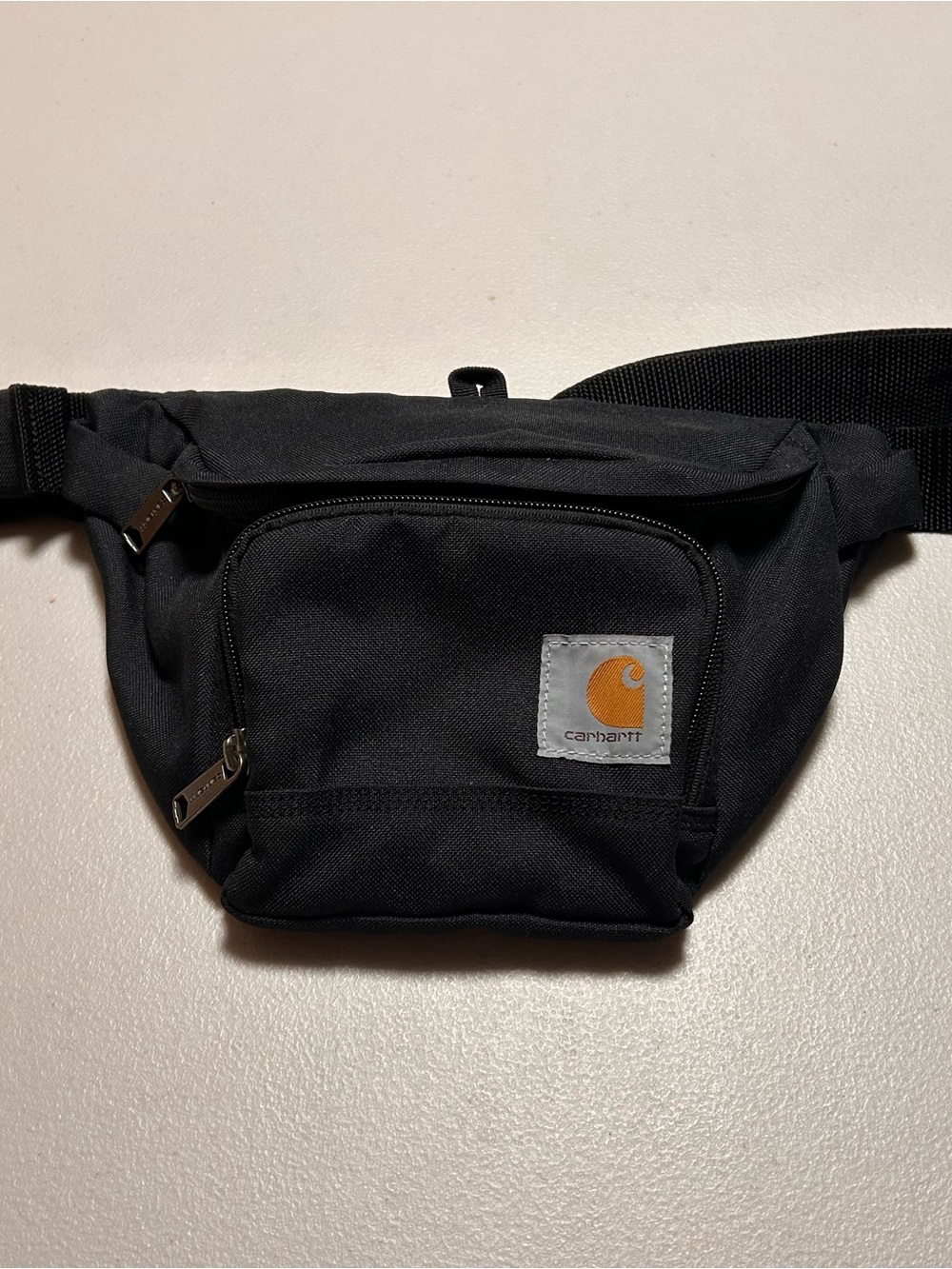 Carhartt Black Canvas Belt Bag with Gold Logo - NWOT